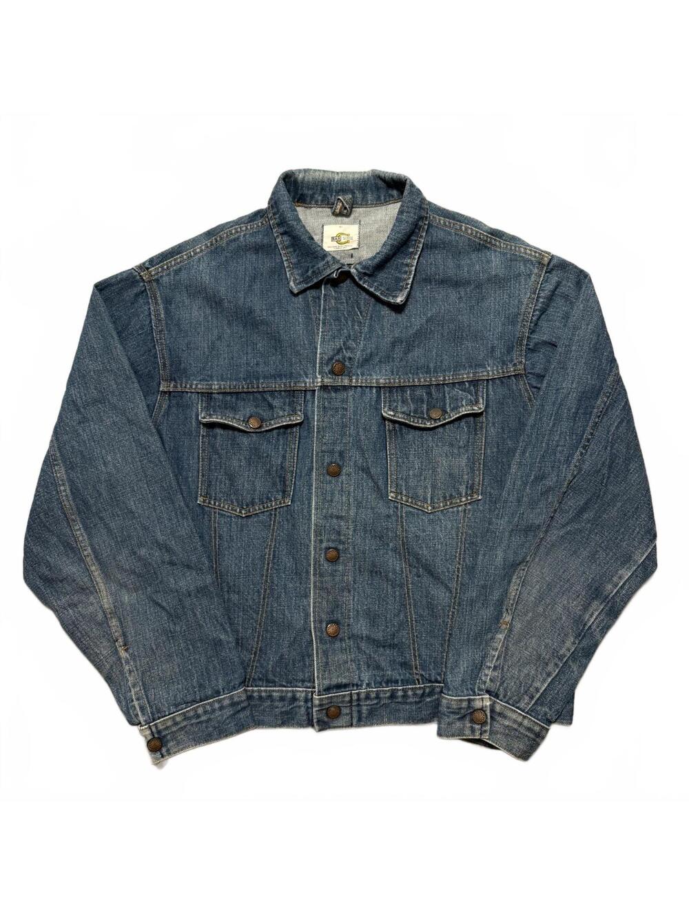 VTG 60's Bar C Faded Denim Jacket Men's M Blue Western